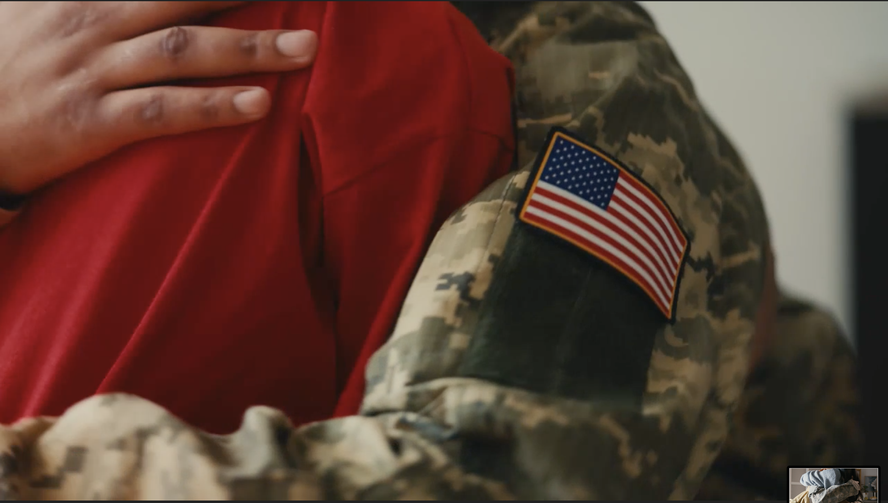 Veteran embrace — symbol of brotherhood